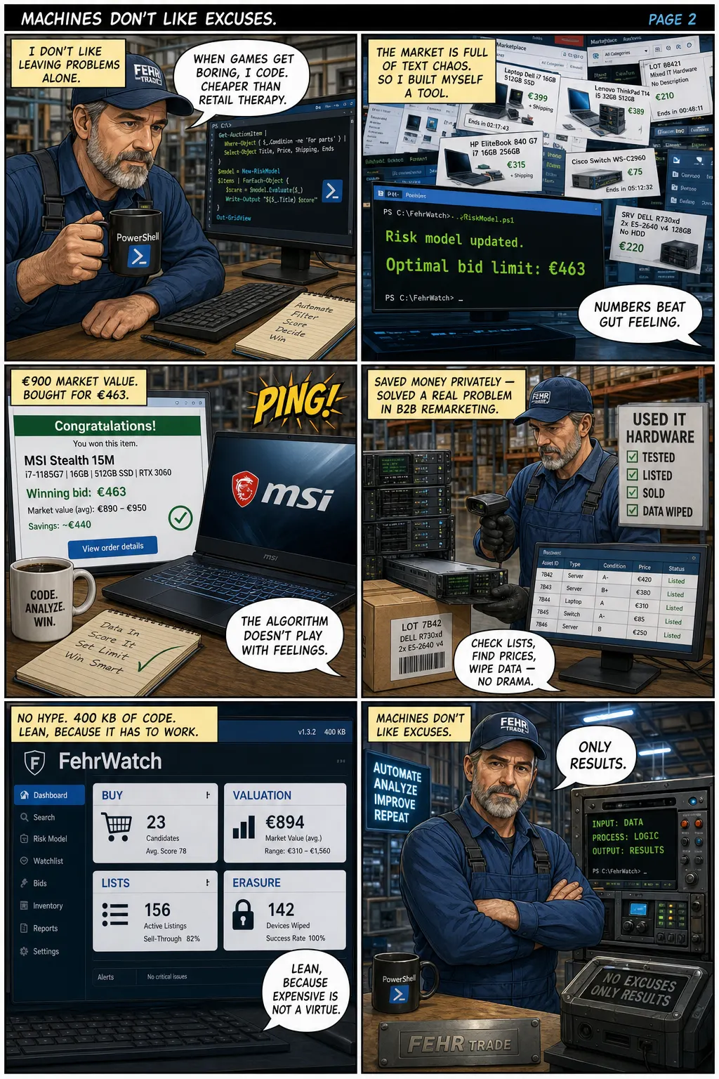 Machines Don’t Like Excuses — page 2. FehrWatch between ERP and workbench.