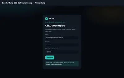 Demo login — SWS ESG